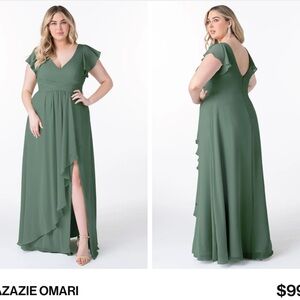 Azazie Omari Olive Green Maxi Dress